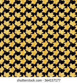 Background of glitter golden leaves. Vector illustration for your design