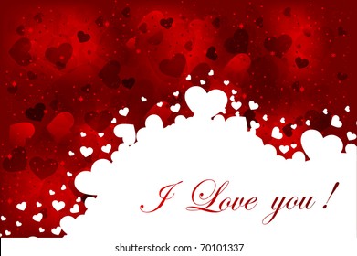 Background with  glittering hearts