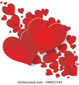 Background with  glittering hearts. Valentine background