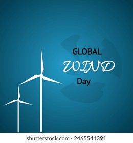 Hintergrund, Global Wind Day Grußkarte Flyer, Poster, Banner, Vektorgrafik Grafik Illustration 