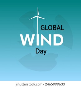 Background, global wind day greeting card.  poster, banner, flyer, design sources. Wind. Vector graphics illustration 