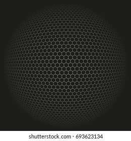 Background Globe with hexagon signs. Vector illustration
