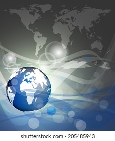 Background with globe, internet concept of global business/design for your creative editing, poster, print or pc desktop/vector illustration