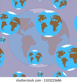 Background from globes of different sizes in lilac and blue tones