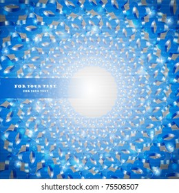 background glossy banner blue shape
