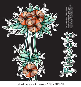 background with glossy flowers