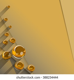 Background with glossy glass colorful ball, vector illustration.