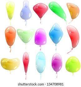 Background with glossy multicolored balloons. Vector illustration.