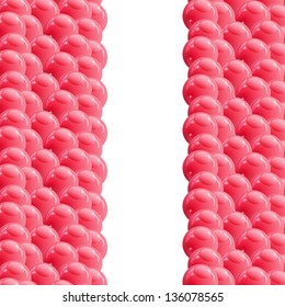 Background with glossy red  balloons. Vector illustration.