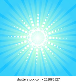 Background glow stylized sun rays. Vector