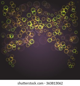 Background with glowing bokeh effect. Cool template for design, presentations and other documents