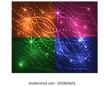 Background with glowing dots. Neon light. Vector illustration.