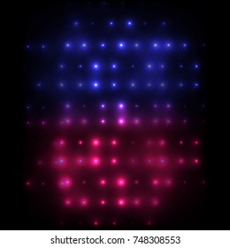 Background with glowing dots. Neon light. Vector illustration.