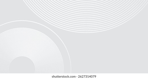 Background glowing geometric lines on gray background. Modern shiny blue circle lines vector abstract simple