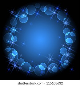 Background with glowing stars and boke