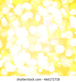 Background of glowing translucent stars on a yellow substrate. Vector EPS 10.