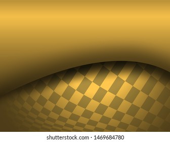 Background gold 3d with chequered pattern, vector illustration