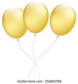 Background with gold balloons