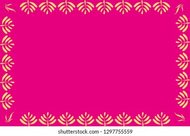background of gold colored leaf pattern on pink