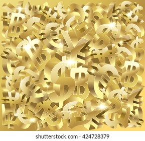 background with Gold and Currency