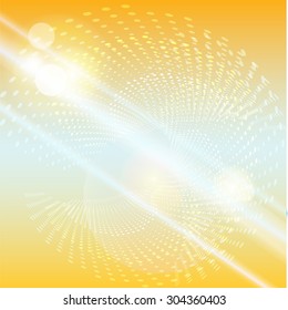 Background, gold, dots, orange, lights, abstract, blending, transparency, perspective, vector, banner, illustration