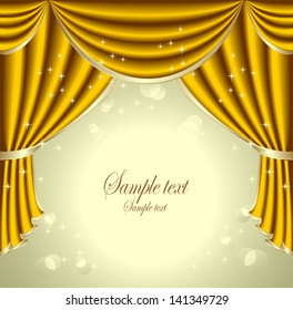 Background With Gold  Drapes