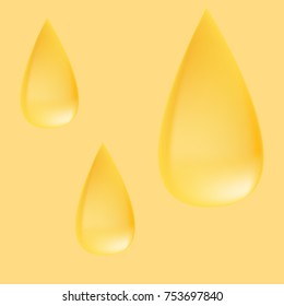 Background with gold drops. Vector illustration.