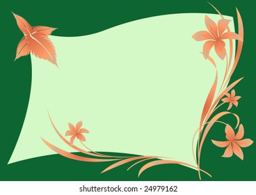 Background from a gold flower and leaves