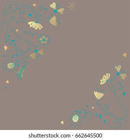 Background of gold flowers