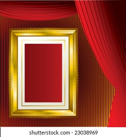 Background with gold frame