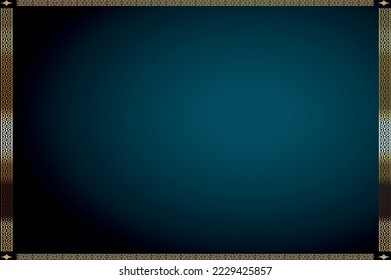 background with gold frame, Vector vintage frame with patterned angles on a brown background