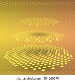 Background, gold, orange, dots, abstract, blending, transparency, perspective, vector, banner, illustration