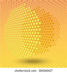 Background, gold, orange, dots, abstract, blending, transparency, perspective, vector, banner, illustration