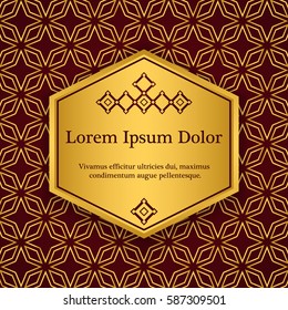 Background with gold ornament. Inspired by ottoman and islamic ornaments. For wedding invitation, book cover or flyer