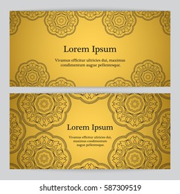 Background with gold ornament. Inspired by ottoman and islamic ornaments. For wedding invitation, book cover or flyer