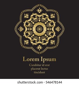 Background with gold ornament mandala, based on ancient greek and islamic ornaments. For wedding invitation, book cover or flyer
