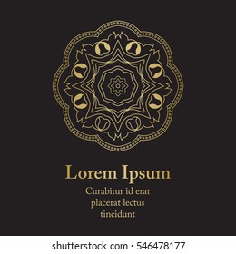 Background with gold ornament mandala, based on ancient greek and islamic ornaments. For wedding invitation, book cover or flyer