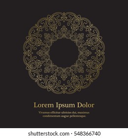 Background with gold ornament mandala, based on ancient greek and islamic ornaments. For wedding invitation, book cover or flyer
