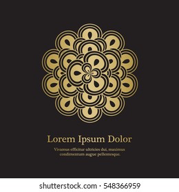 Background with gold ornament mandala, based on ancient greek and islamic ornaments. For wedding invitation, book cover or flyer