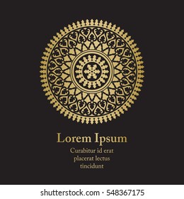 Background with gold ornament mandala, based on ancient greek and islamic ornaments. For wedding invitation, book cover or flyer