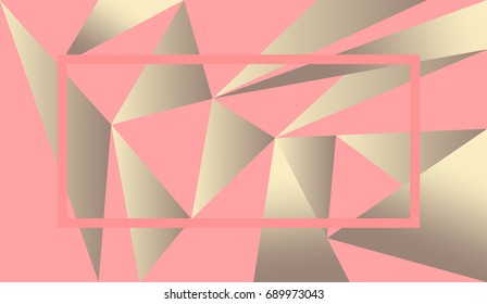 Background with gold and pink shapes. Gold triangles.