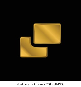 Icono metálico de fondo chapado en oro o vector de logotipo