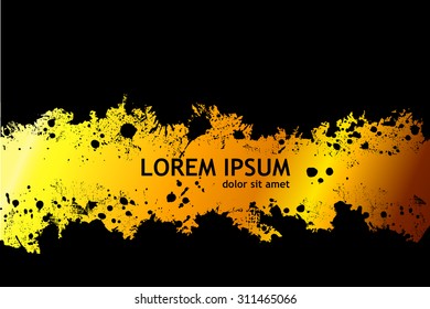 background with gold spray. Vector