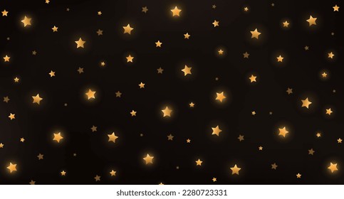 Fondo con estrellas de oro. Fondo con caídas de asteriscos brillantes, partículas brillantes, plantilla para carteles y afiches premium, festividades y festivales, premios, felicitaciones y sitios web