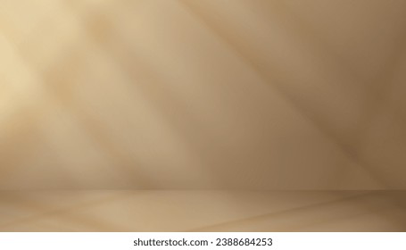 Background Gold Wall Studio with Shadow,light on floor,Empty Room with Podium Display,Vector Banner Template mock up for cosmetic product presentation on Christmas,New Year,Black Friday,Sale,Promotion