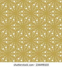 Background gold, white star. Holiday background