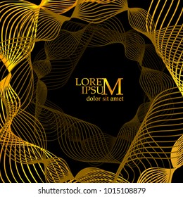 Background with golden abstract lines