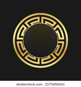 background with golden circle elements in Chinese style, amulets or emblems