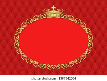 background with golden frame and crown
