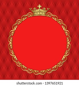 background with golden frame and crown